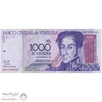 اسکناس 1000 بولیوار 1998 جمهوری چهارم - تک - UNC63 - ونزوئلا اسکناس 1000 بولیوار 1998 جمهوری چهارم - تک - UNC63 - ونزوئلا