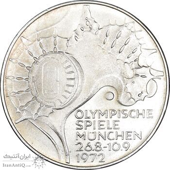 سکه 10 مارک 1972F المپیک مونیخ - MS63 - آلمان