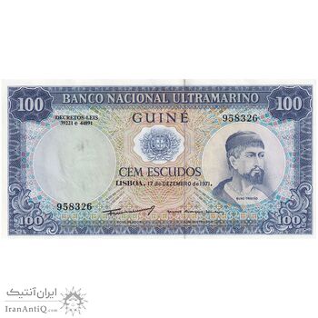 اسکناس 100 اسکودو 1971 قلمرو فرادریایی پرتغال - تک - UNC63 - گینه بیسائو (گینه پرتغالی)