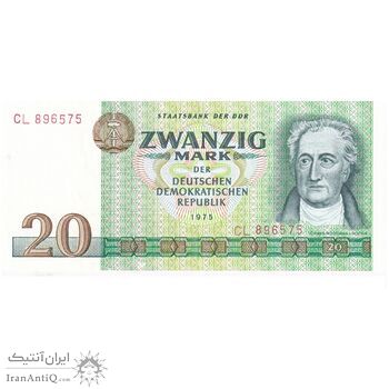 اسکناس 20 مارک 1975 جمهوری دموکراتیک - تک - UNC63 - آلمان