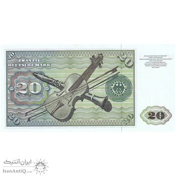 اسکناس 20 مارک 1977 جمهوری فدرال - تک - UNC63 - آلمان