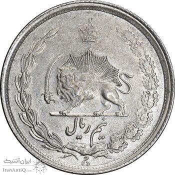 سکه نیم ریال 1313 - 3 تاریخ کوچک - AU58 - رضا شاه