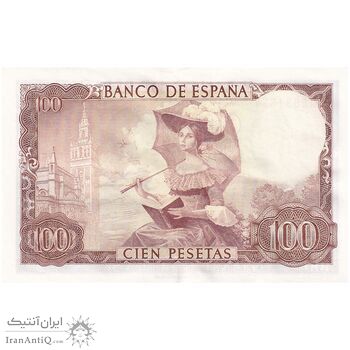 اسکناس 100 پزتا 1965 فرانسیسکو فرانکو - تک - AU - اسپانیا