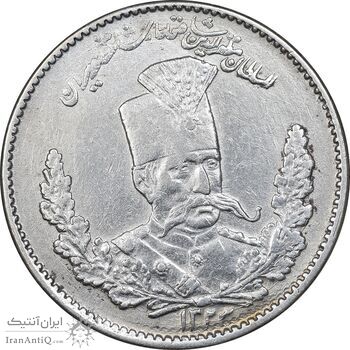 سکه 2000 دینار 1323 تصویری - EF45 - مظفرالدین شاه