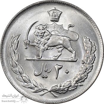 سکه 20 ریال 1357 - MS63 - محمد رضا شاه سکه 20 ریال 1357 - MS63 - محمد رضا شاه