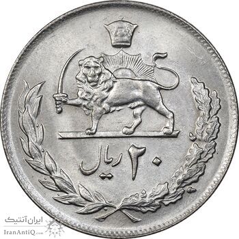 سکه 20 ریال 1357 - MS62 - محمد رضا شاه سکه 20 ریال 1357 - MS62 - محمد رضا شاه