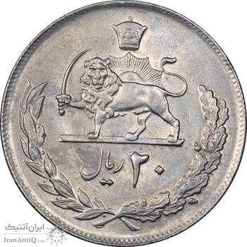 سکه 20 ریال 1357 - AU58 - محمد رضا شاه سکه 20 ریال 1357 - AU58 - محمد رضا شاه