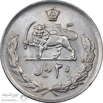سکه 20 ریال 1357 - AU55 - محمد رضا شاه سکه 20 ریال 1357 - AU55 - محمد رضا شاه