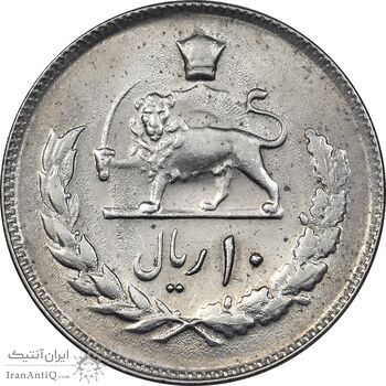 سکه 10 ریال 2537 - MS61 - محمد رضا شاه
