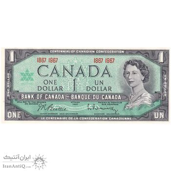 اسکناس 1 دلار 1967 الیزابت دوم - بدون شماره سریال - تک - UNC61 - کانادا