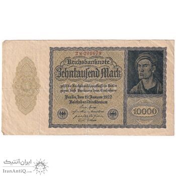 اسکناس 10000 مارک 1922 جمهوری وایمار - شماره سریال 6 رقمی - تک - VF - آلمان