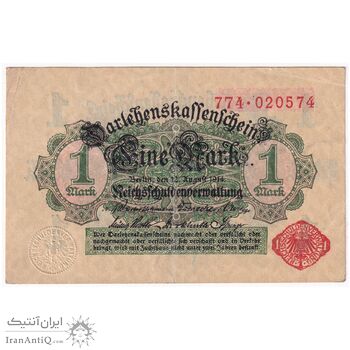 اسکناس 1 مارک 1914 جمهوری وایمار - تک - VF - آلمان