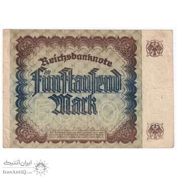 اسکناس 5000 مارک 1922 جمهوری وایمار - تک - VF - آلمان