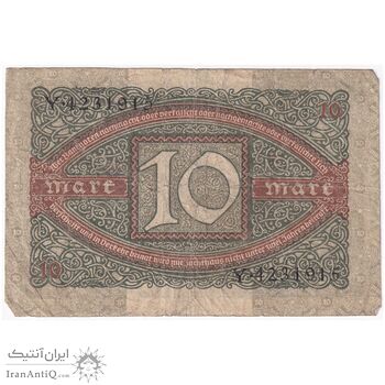 اسکناس 10 مارک 1920 جمهوری وایمار - تک - VF - آلمان