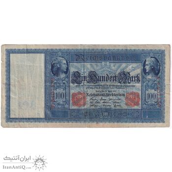 اسکناس 100 مارک 1910 ویلیام دوم - مهر قرمز - تک - VF - آلمان