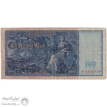 اسکناس 100 مارک 1910 ویلیام دوم - مهر قرمز - تک - VF - آلمان