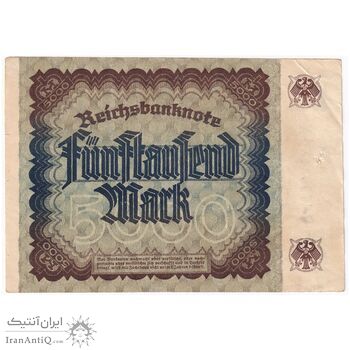 اسکناس 5000 مارک 1922 جمهوری وایمار - تک - EF - آلمان