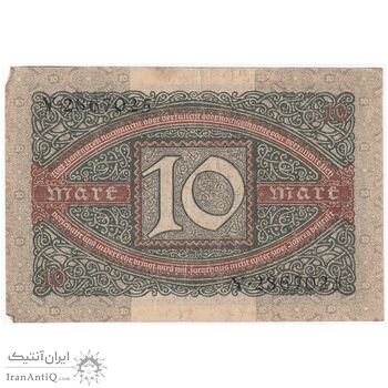 اسکناس 10 مارک 1920 جمهوری وایمار - تک - EF - آلمان