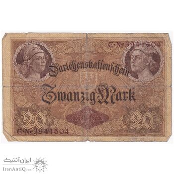اسکناس 20 مارک 1914 ویلیام دوم - تک - F - آلمان