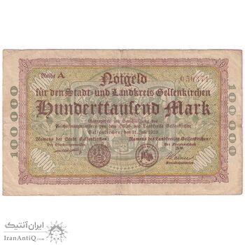 اسکناس 100000 مارک 1923 جمهوری وایمار - تک - F - آلمان