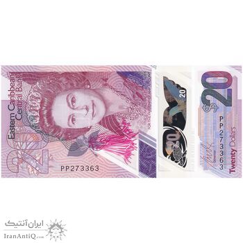 اسکناس 20 دلار بدون تاریخ (2019) الیزابت دوم - تک - UNC65 - حوزه کارائیب شرقی