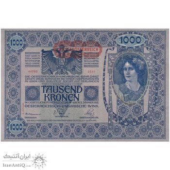اسکناس 1000 کرون بدون تاریخ (1920) جمهوری اول - تک - UNC62 - اتریش