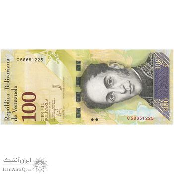 اسکناس 100 بولیوار 2017 جمهوری بولیواری - تک - UNC63 - ونزوئلا