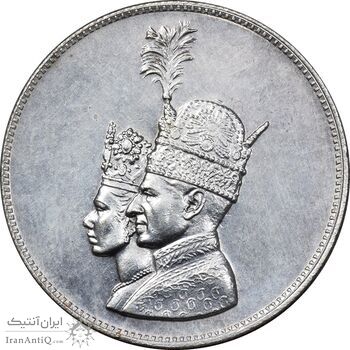 مدال نقره یادبود تاجگذاری 1346 - AU - محمد رضا شاه