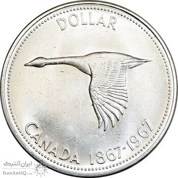 سکه دلار 1967 الیزابت دوم - MS62 - کانادا