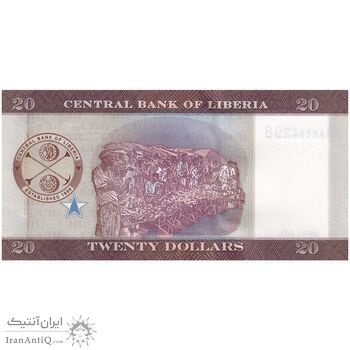 اسکناس 20 دلار 2016 جمهوری - تک - UNC64 - لیبریا