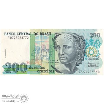 اسکناس 200 کروزریو بدون تاریخ(1990) جمهوری فدراتیو - تک - UNC63 - برزیل اسکناس 200 کروزریو بدون تاریخ(1990) جمهوری فدراتیو - تک - UNC63 - برزیل
