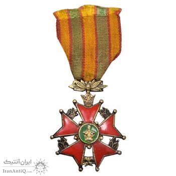 نشان خدمت شهربانی درجه سه - با روبان - EF - رضا شاه