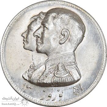 مدال نقره نوروز 1351 چوگان - MS63 - محمد رضا شاه