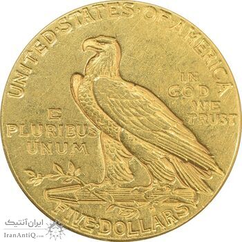 سکه طلا 5 دلار 1914 سرخپوستی - EF45 - آمریکا