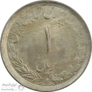 سکه 1 ریال 1332 مصدقی - نوشته بزرگ - MS63 - محمد رضا شاه