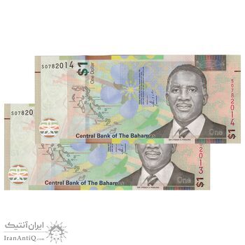 اسکناس 1 دلار 2017 الیزابت دوم - جفت - UNC64 - باهاما
