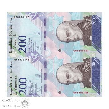 اسکناس 200 بولیوار 2018 جمهوری بولیواری - جفت - UNC63 - ونزوئلا
