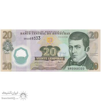 اسکناس 20 لمپیرا 2008 جمهوری - تک - UNC65 - هندوراس