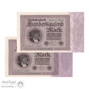 اسکناس 100000 مارک 1923 جمهوری وایمار - جفت - UNC61 - آلمان