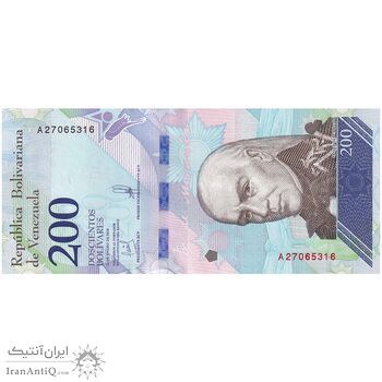 اسکناس 200 بولیوار 2018 جمهوری بولیواری - تک - UNC62 - ونزوئلا