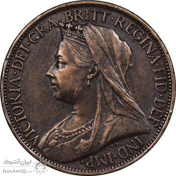 سکه 1 فارتینگ 1900 ویکتوریا - AU50 - انگلستان