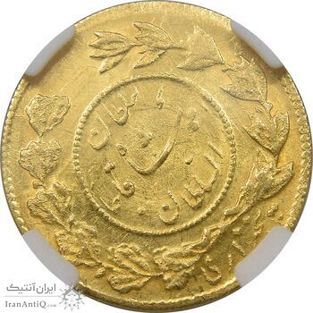 سکه طلا 5000 دینار 1339 تصویری - AU58 - احمد شاه