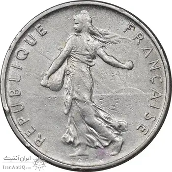 سکه 1/2 فرانک 1972 جمهوری کنونی - AU58 - فرانسه