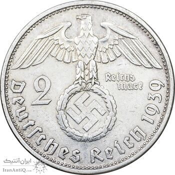 سکه 2 رایش مارک 1939G رایش سوم - EF45 - آلمان