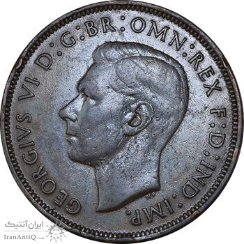 سکه 1 پنی 1946 جرج ششم - EF40 - انگلستان سکه 1 پنی 1946 جرج ششم - EF40 - انگلستان