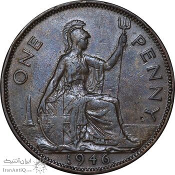 سکه 1 پنی 1946 جرج ششم - EF40 - انگلستان سکه 1 پنی 1946 جرج ششم - EF40 - انگلستان