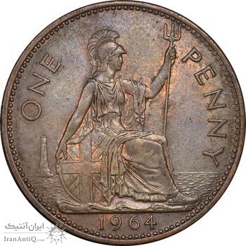 سکه 1 پنی 1964 الیزابت دوم - AU50 - انگلستان