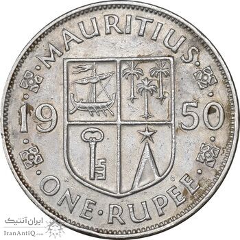 سکه 1 روپیه 1950 جرج ششم - EF45 - موریس