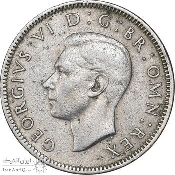 سکه 1 شیلینگ 1948 جرج ششم - تیپ 2 - EF45 - انگلستان