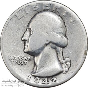 سکه کوارتر دلار 1942 واشنگتن - VF30 - آمریکا